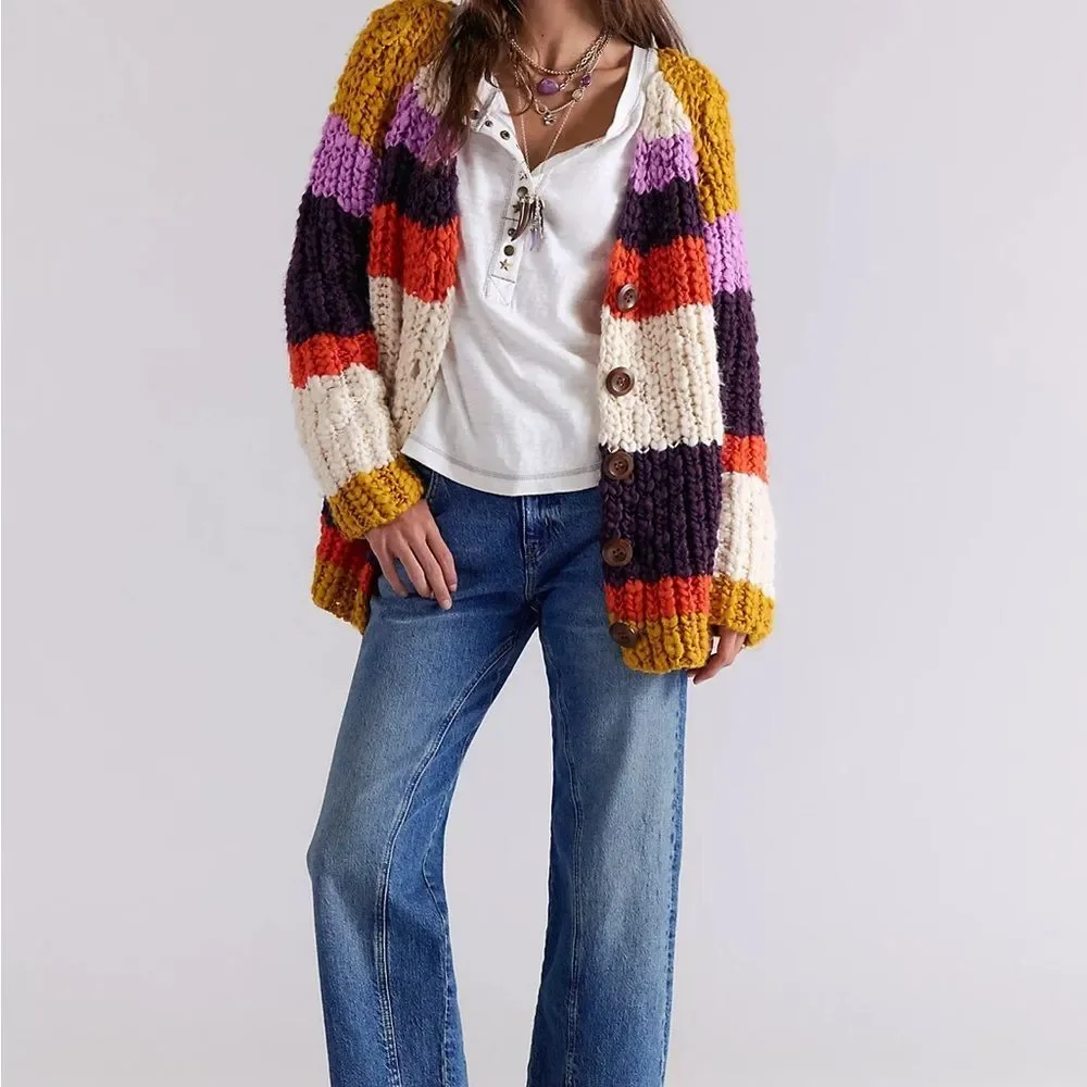 Free People Myles Stripe Cardi